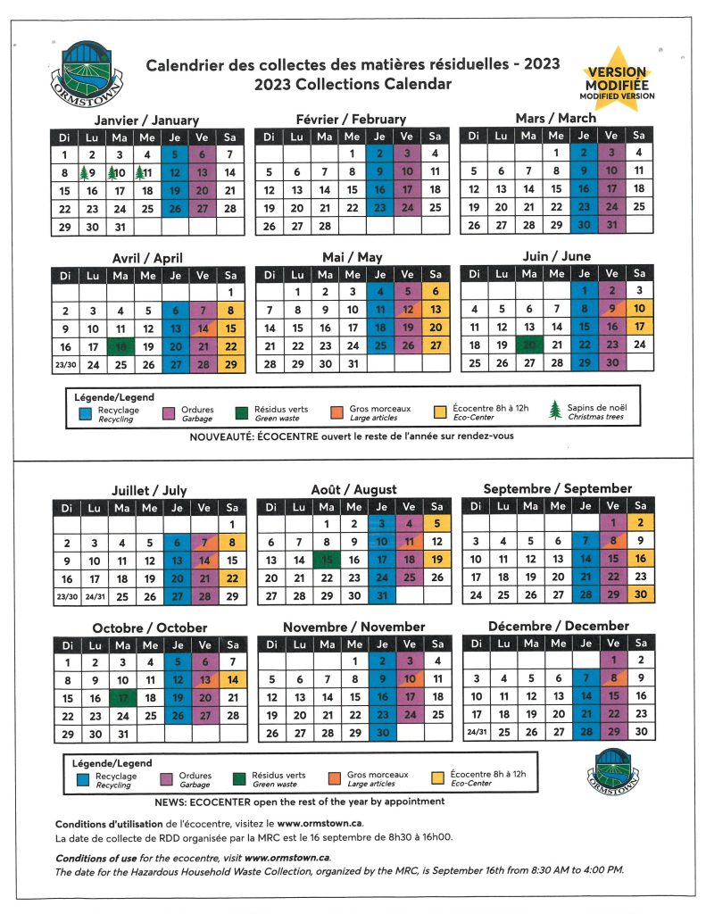 Waste Collection - Municipalité d'Ormstown